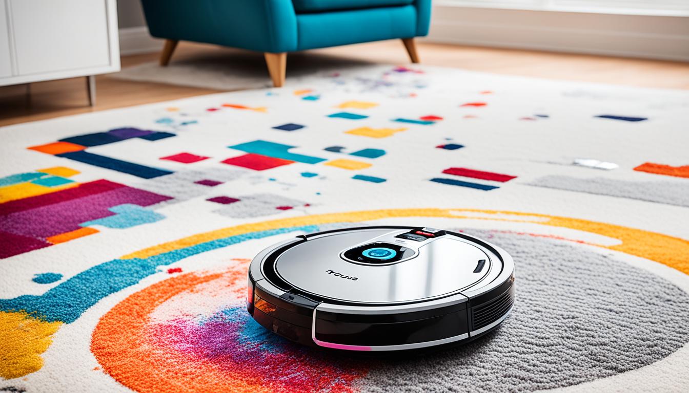 robot sprzątający a plamy na dywanie